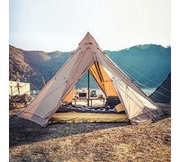 GVNFJKJK Tende Quattro Stagioni, Tenda da Esterno Portatile in Tela di Cotone 5-8 Persone 3 Stagioni a Campana con Foro for Stufa a Doppia Porta guglia Tende a Piramide for Campeggio in Famiglia