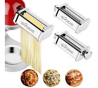 GVODE Accessorio per pasta in acciaio inox per Kenwood Kmix KMX750 Chef KVC85 robot, comprendente mattarello, taglia spaghetti e taglia fettuccine Macchina per pasta per Kenwood Accessori