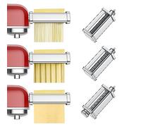 GVODE Accessorio per pasta in acciaio inox per Kmix(KMX), comprendente mattarello, taglia spaghetti e taglia fettuccine Macchina per pasta per Kenwood Accessori con spazzola per la pulizia