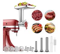 GVODE Accessorio per tritacarne per Kitchenaid robot da cucina, inclusi 3 corni per salsicce, accessori per tritacarne per KitchenAid