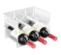 Gvolate 2 set Portabottiglie vino in plastica robusta - Bottigliera e scaffale per 6 bottiglie - Porta vino per conservazione ottimale di vini di qualità - Struttura impilabile