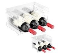 Gvolate 2 set Portabottiglie vino in plastica robusta - Bottigliera e scaffale per 6 bottiglie - Porta vino per conservazione ottimale di vini di qualità - Struttura impilabile