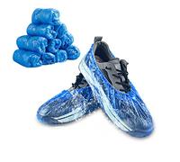 Gvolatee 100 Pezzi Copriscarpe Monouso in Plastica Blu, Antipolvere impermeabili Copri Scarpe da Casa Usa e Getta, Antiscivolo Calzari Monouso per Interni, Esterni, Medici, Hotel, Moquette Protezione