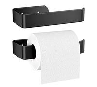 Gvolatee 2 pezzi 16CM Porta Carta Igienica Lega di Alluminio Opaco, Portarotolo Carta Igienica da Parete Foratura con Viti Fisse, Stabile Porta Rotoli Cartaigienica per Bagno e Toilette, Nero