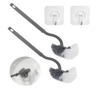 Gvolatee 2 Pezzi Spazzolone WC, Spazzola WC Bagno con 2 Gancio, Spazzola Pulizia WC Forma a S, Spazzola per la Pulizia Della Tazza del WC, Pulisci WC Scopino per WC del Bagno la Pulizia Profonda