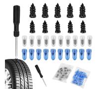Gvolatee 30 Pezzi Kit Riparazione Pneumatici Auto Sottovuoto, Ripara Gomme Auto, Chiodi Chiodo in Gomma a Spirale con Cacciavite, per Auto, Moto, Camion e Bicicletta, Scooter Ciclomotori (15S+15L)