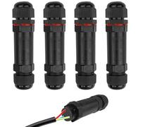 Gvolatee 4 Pezzi Connettori Elettrici Impermeabili, Connettore Stagno, Scatola di Giunzione, Manicotto di Collegamento Cavo, Cassetta Derivazione Stagna per Diametro Cavo 5-9 MM, 9-12MM