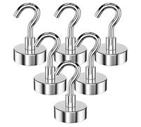 Gvolatee 6 Pezzi 20MM ganci magnetici 9KG forza, gancio magnetico staccabili potente ideale, ganci magnetici rotondi al neodimio per frigorifero da cucina, soffitto, griglia, Piccoli