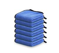 Gvolatee 6 Pezzi Panno Microfibra Auto 400 GSM, Professionale Super Assorbenti Morbidi Panno Asciugatura, Riutilizzabili Lucidatura Asciugamani, per la Pulizia di Auto e Moto, Finestrini, Vetri