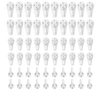 Gvolatee 60 Pezzi Chiodi Ganci per Quadri Muro, Chiodini Appendi Invisibili, Gancio da Parete Antitraccia, per Appendere Foto, Dipinti, Cappelli, Specchi e Altri Oggetti, 3 Dimensioni, Bianco