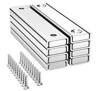 Gvolatee 8 Pezzi Magneti Neodimio Potentissimi 30 Kg Forza 60 x 13.5 x 5 mm, Rettangolari Magnete Super Potente con Viti di Montaggio, Multiuso Calamite Per Frigo, Lavagne, Mappe, Decorazioni