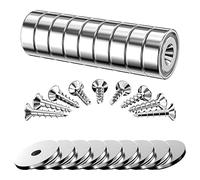 Gvolatee 9 Pezzi Magneti Neodimio Potentissimi 12 KG Forza 20 X 7 mm, Magnete Super Potente con Foro e Base in Acciaio, Multiuso Calamite per Frigo, Lavagne, Mappe, Decorazioni, con Viti Di Montaggio