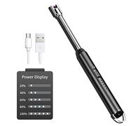 Gvolatee Accendino Elettrico, Accendini USB Ricaricabile,360° Flessibile Accendigas Elettrico Cucina Accendino Lungo Antivento per Candele Leggere Stufe a Gas Barbecue da Campeggio Camino Stufe(Nero)