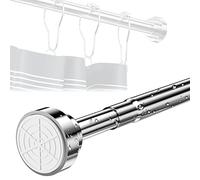Gvolatee Bastone Tenda a Pressione, Asta Telescopica per Tenda Doccia Vasca da Bagno, Bastone Appendiabiti Estensibile Telescopico, Tende a Pressione Saliscendi Doccia in Acciaio Regolabile 120-220 cm