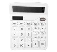 Gvolatee Calcolatrice, Calcolatrice da Tavolo per Ufficio con Display LCD 12 Cifre, Calcolatrice da Tavolo con Pulsanti Grandi, Calcolatrice Tascabile Funzione Standard per Ufficio e Scuola, Bianco