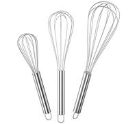 Gvolatee Frusta da Cucina in Acciaio Inossidabile, Sbattitore Manuale 3 Pezzi Contiene 21cm, 26cm, 29cm, Frusta a Mano di Alta Qualità per Mescolare, le Uova, Mescolare la Pastella, la Schiuma