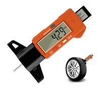 Gvolatee Misuratore Battistrada Pneumatici, Profondimetro per Pneumatici Digitale con LCD Display, Strumento per Misuratore di Profondità del Battistrada per Automobili, Furgoni,Camion e Moto(Arancia)