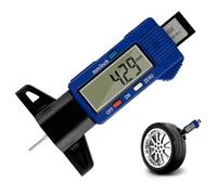 Gvolatee Misuratore Battistrada Pneumatici, Profondimetro per Pneumatici Digitale con LCD Display, Strumento per Misuratore di Profondità del Battistrada per Automobili, Furgoni, Camion e Moto(Blu)