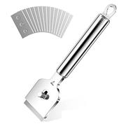 Gvolatee Raschietto Vetro Piano Induzione con 14 Lame di Ricambio, Multifunzionale Raschietto Vetroceramica Professionale, per Pulizia Ceramica, Forno, Piano a Induzione, Piastrelle, Pavimento