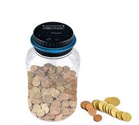 Gvolatee Salvadanaio Elettronico Digitale Adulti con Display Lcd(1.8L) | Trasparente Coin Counting Soldi Scatola, Euro Contatore Automatico Grande, Sicuro Moneta Risparmio Contanti per Bambini