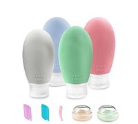 Gvolatee Set di 9 Bottiglie Da Viaggio in Silicone 100ml, Comprimibili Prova di Perdite Flaconi da Viaggio, Portatili Ricaricabili Contenitori per Shampoo, Liquidi, Lozione, Balsamo
