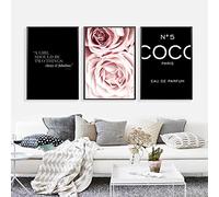 GVOZI Stampe Su Canvas Wall Art Pink Flower Building Lady Poster Black Paris Trucco Stampa Su Tela Pittura Immagini Murali Modern Girl Room Home Decor 50x70cm