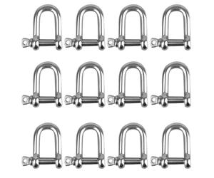 GVPOELR Grillo a D, 12 pezzi Grimaldi di Acciaio Inox 304, Grimaldi Dritto a D, Portante Tipo D, per Catena di Cavi di Sartiame