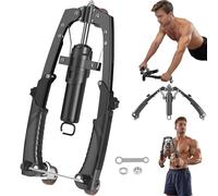 Gvqng Attrezzo Idraulico 3 in 1 per L'Allenamento del Petto con Ruote E Ganci per Addominali, Attrezzo per Braccia Regolabile da 10 A 200 kg, Attrezzo per Braccia E Petto,Nero,with Pulley