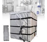 Gvqng Coperta Riscaldante A Copertura Totale per Contenitori/Serbatoi IBC, Maglia Riscaldante per Contenitori IBC, Termostato Regolabile 0~190°C, Riscaldatore per Fusti,Grigio,275Gallon/1000L