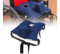 Gvqng Cuscino A Cuneo per Sedia A Rotelle, Cuscino Antiscivolo per Sedia A Rotelle per Anziani, con Cinghie di Sicurezza, Impedisce Lo Scivolamento in avanti,Blu