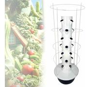 Gvqng Fioriera Idroponica A Torre Senza Terra, Kit per Orto Verticale da Interno per Verdure, Frutta Ed Erbe Aromatiche, Sistema di Irrigazione Intelligente, ABS Resistente,Nero,7 Tier with Shelves