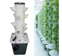 Gvqng Fioriera per Giardinaggio Verticale, Kit per Sistema di Coltivazione Idroponica A Torre, Kit per Sistema di Coltivazione per Giardinaggio Interno, Torre per Giardino,5 Layer 15 Holes