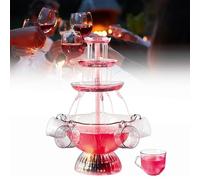 Gvqng Fontana Elettrica per Champagne, Fontana Luminosa per Bevande, con 5 Bicchieri Riutilizzabili E Base Illuminata A LED, per Matrimoni, Hotel, Vino Rosso E Bevande,A