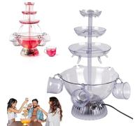 Gvqng Fontana per Feste, Fontana Luminosa per Snack E Bevande, Macchina per Street Food Indiano per Feste, con 5 Bicchieri Riutilizzabili, Base Illuminata A LED, per Matrimoni,A