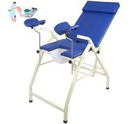 Gvqng Lettino da Visita Ginecologica Pieghevole, Lettino da Visita per Il Parto, Letto Pieghevole per Sala Operatoria, Attrezzature per Lavaggio Chirurgico E Allattamento,Blu,No Pedals