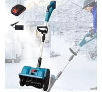 Gvqng Pala da Neve Senza Fili, Spazzaneve A Batteria da 30 Cm con Motore Brushless, Manico Regolabile, Distanza di Lancio della Neve di 8 M, per Vialetti, Cortili E Marciapiedi,One Battery