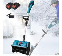 Gvqng Pala da Neve Senza Fili, Spazzaneve A Batteria da 30 Cm con Motore Brushless, Manico Regolabile, Distanza di Lancio della Neve di 8 M, per Vialetti, Cortili E Marciapiedi,Two Batteries