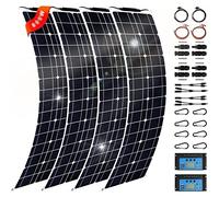 Gvqng Pannello Solare, 2/4 Pz 200 Watt Pannello Solare Flessibile in Pet, Kit Pannello Solare con Controllore 40a, Portatile Solare Monocristallino Caricabatterie,4 * 200w