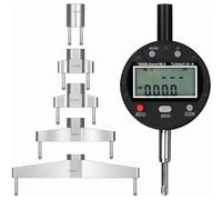 Gvqng Raggiometro Digitale Ad Alta Precisione, Strumento per La Misurazione del Raggio Interno Ed Esterno con 5 Ganasce di Misura Intercambiabili, Piano di Riferimento Zero,Nero