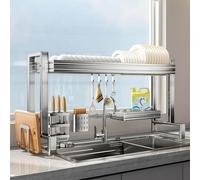 Gvqng Scolapiatti Estensibile da 65-95 Cm, Scolapiatti in Acciaio Inossidabile 304 Adatto per Il Lavello della Cucina, Organizzatore Salvaspazio per La Cucina, per La Casa,Single Layer,65cm