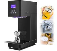 Gvqng Sigillatrice Semiautomatica per Lattine, Sigillatrice Elettrica per Lattine in Alluminio da 370 W, con Pannello Intelligente E Conteggio, per Lattine con Diametro 52-58 Mm,Nero