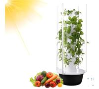 Gvqng Torre Idroponica per Interni, Sistema Idroponico Autoirrigante con Pompa, Adattatore E Vasi A Rete, Torre Idroponica per Ortaggi, per La Coltivazione di Erbe Aromatiche,Nero,5 Tier with Light
