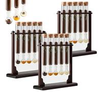 Gvqng Umidificatore per Infusione di Aromi per Sigari, Espositore per Aromaterapia Fai da Te Fatto A Mano con Base in Legno con Igrometro E Tappi Ermetici,Marrone,3pcs