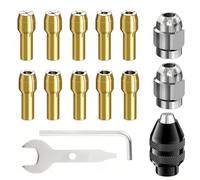 GVRGO Set di pinze per mandrino per trapano da 15 pezzi, ricambio 4486 4485 Set di pinze per mandrini per trapano compatibile con Dremel 0,8-3,2 mm Strumento rotante Dremel 3000 4000 7700 8200