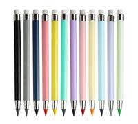 Gvrxec 12 matite Ewiger con 12 punte di ricambio, matite magiche con gomma, matita senza inchiostro, penna riutilizzabile Everlasting Pencil, matita senza tempera, per scrivere