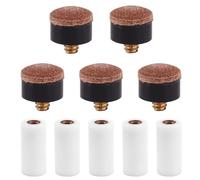 GVSS 10 pezzi punta a coda di biliardo da 12 mm, punta a coda di biliardo di sostituzione, accessori per biliardo, bastone, processi a vite, punte per biliardo, nessuna colla o strumento richiesto