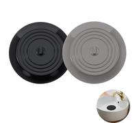 GVSS 2 tappi per lavello da cucina, tappo per vasca da bagno, tappo per lavello bagno, tappo di scarico universale, per evitare perdite nella vostra cucina e bagno, nero e grigio chiaro, 15 cm