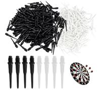 GVSS 200 punte per freccette in plastica, 4,5 mm, filettatura 2BA, punta per freccette elettroniche, punta morbida per freccette, freccette in plastica, nero e bianco