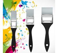 GVSS 3 pennelli colorati in silicone, serie pennelli piatti in silicone, pennelli in silicone, pennelli in silicone, pennelli in silicone, ideali per vernici acriliche, acquerelli e resina