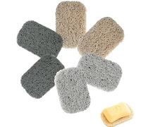 GVSS Set di 6 tamponi di sapone antiscivolo, portasapone durevole con drenaggio automatico, pratico portasapone per doccia e bagno, risparmiatore di sapone in PVC